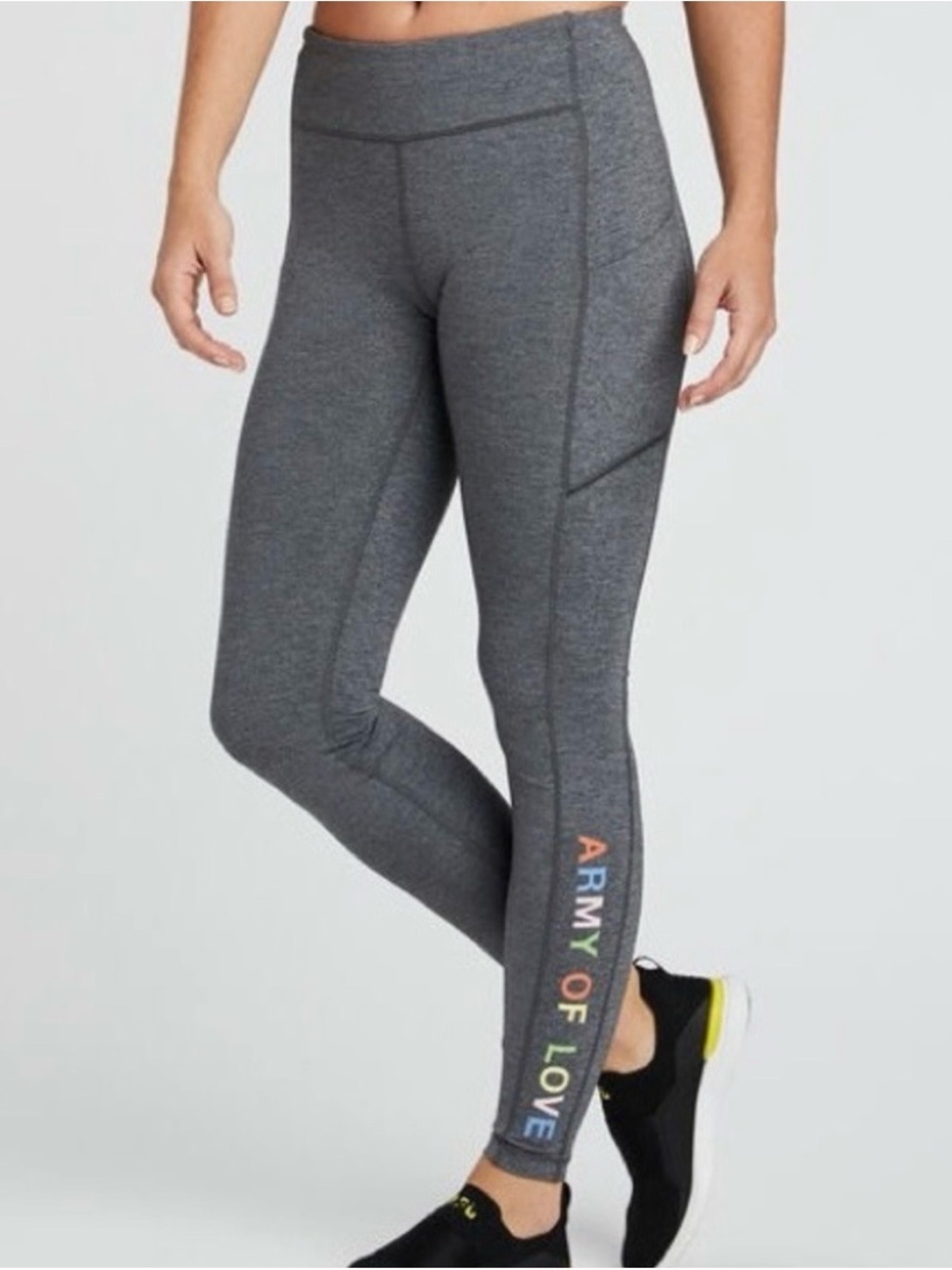 Lululemon X Soul Cycle Army of Love Speed Up Tight, Heathered Black, Sz 4